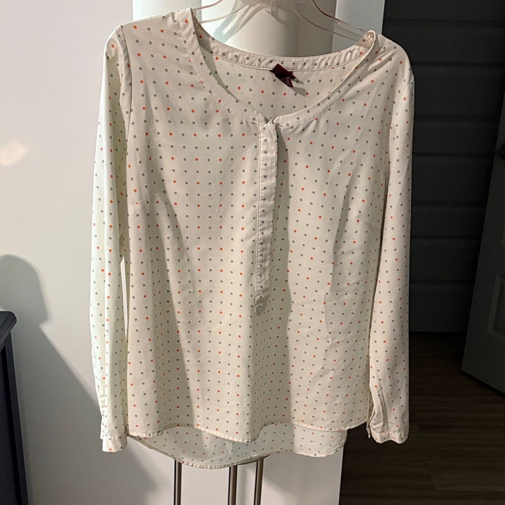 Polka Dot Cream Blouse